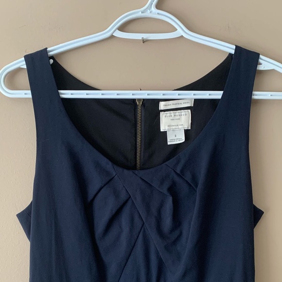 Club Monaco Bodycon Navy Dress with black sash, Wool - Size 2 - Picture 4 of 7